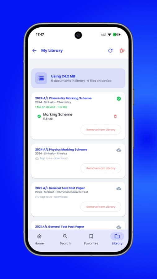 Offline library — study with no connection
